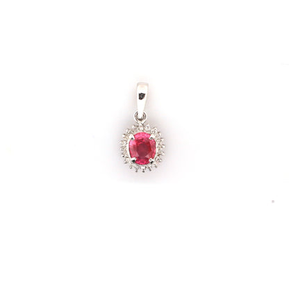 Pink sapphire pendant in 18K white gold
