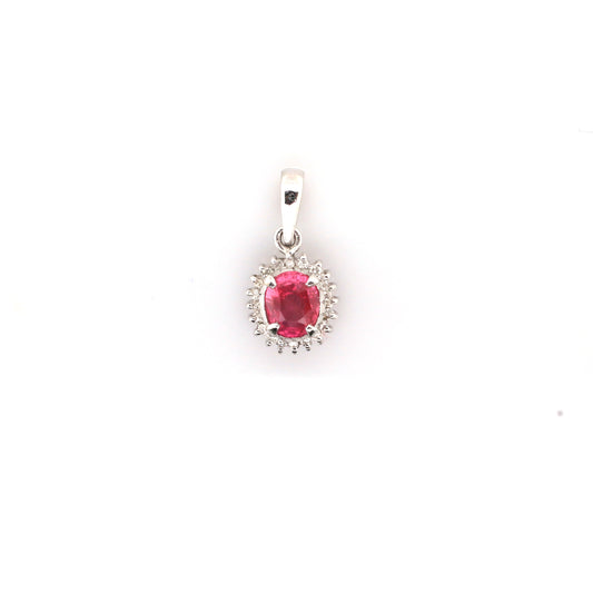 Pink Sapphire Pendent - 18K White Gold 1.370 g