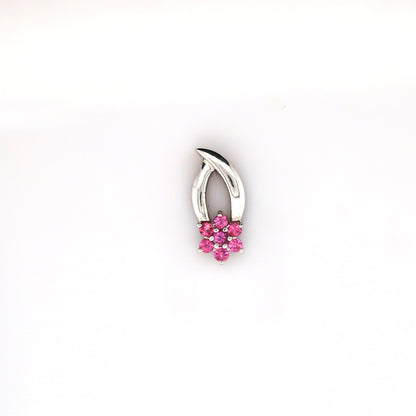 Pink sapphire pendant in 18K white gold