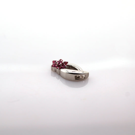 Pink sapphire pendant in 18K white gold