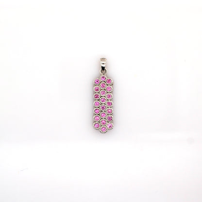 Pink sapphire pendant in 18K white gold