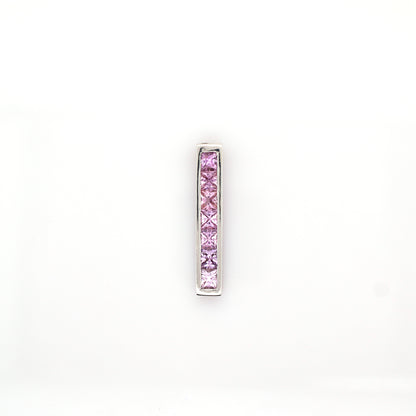 Pink sapphire pendant in 18K white gold