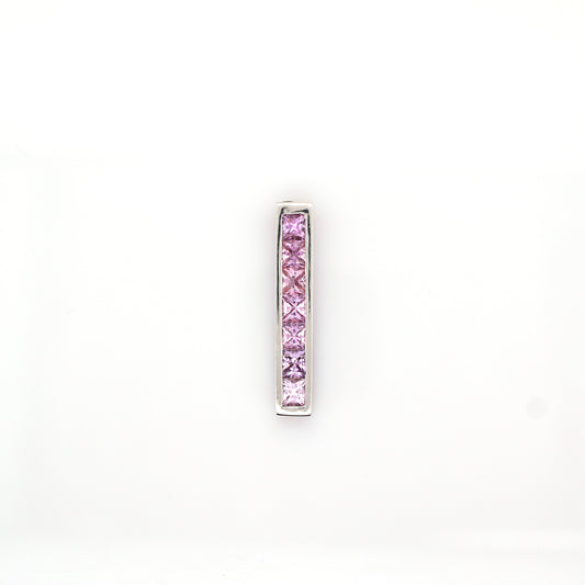 Pendant Pink Sapphire  - 18 K White Gold 2.31 g