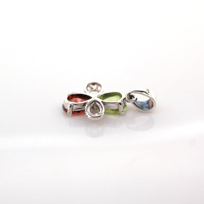 peridot and garnet pendant in silver