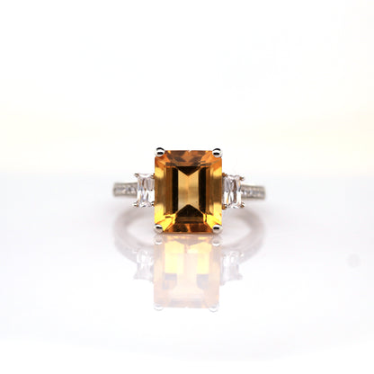 citrine ring in silver