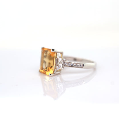 citrine ring in silver