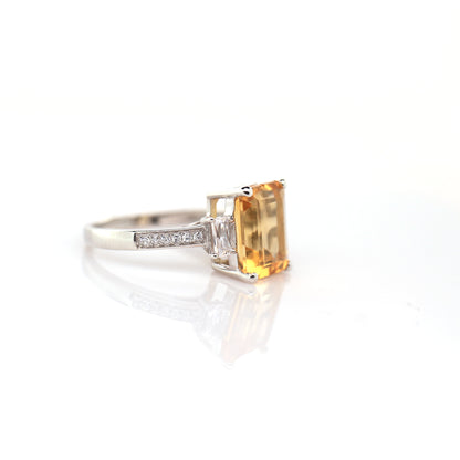 citrine ring in silver