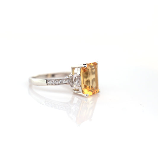 citrine ring in silver