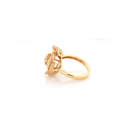 diamond ring in 18K yellow gold