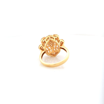 diamond ring in 18K yellow gold