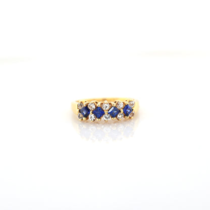 White sapphire and Blue sapphire eternity ring