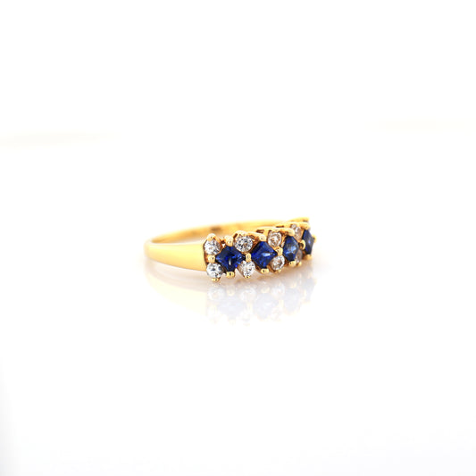 White sapphire and Blue sapphire eternity ring
