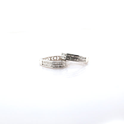 diamond earrings in 18K white gold