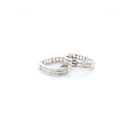 diamond earrings in 18K white gold
