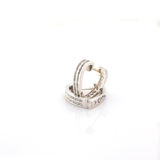 Diamond Earring - 18k White Gold 3.45g